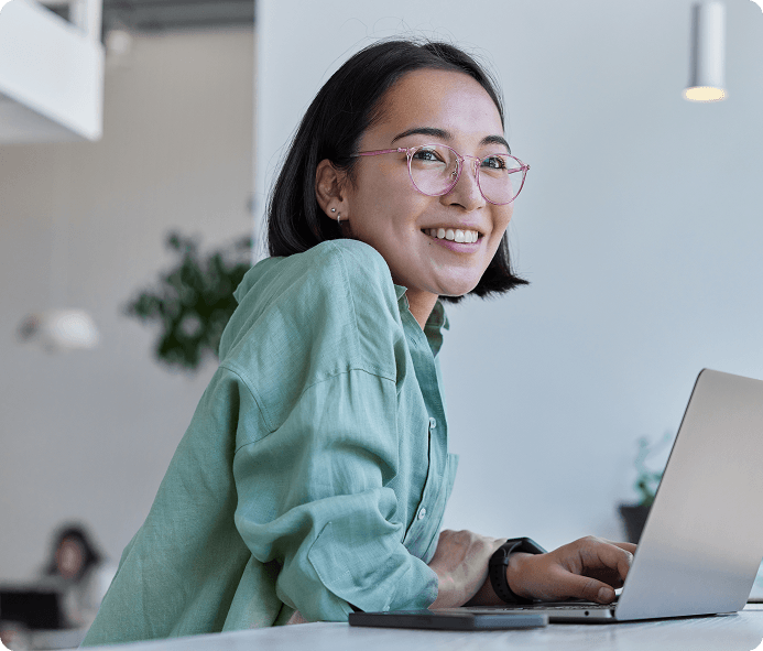 Young woman at laptop